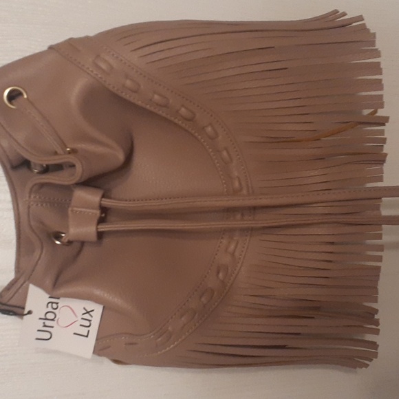 NEW mocha colored fringe shoulder bag. - Picture 2 of 4